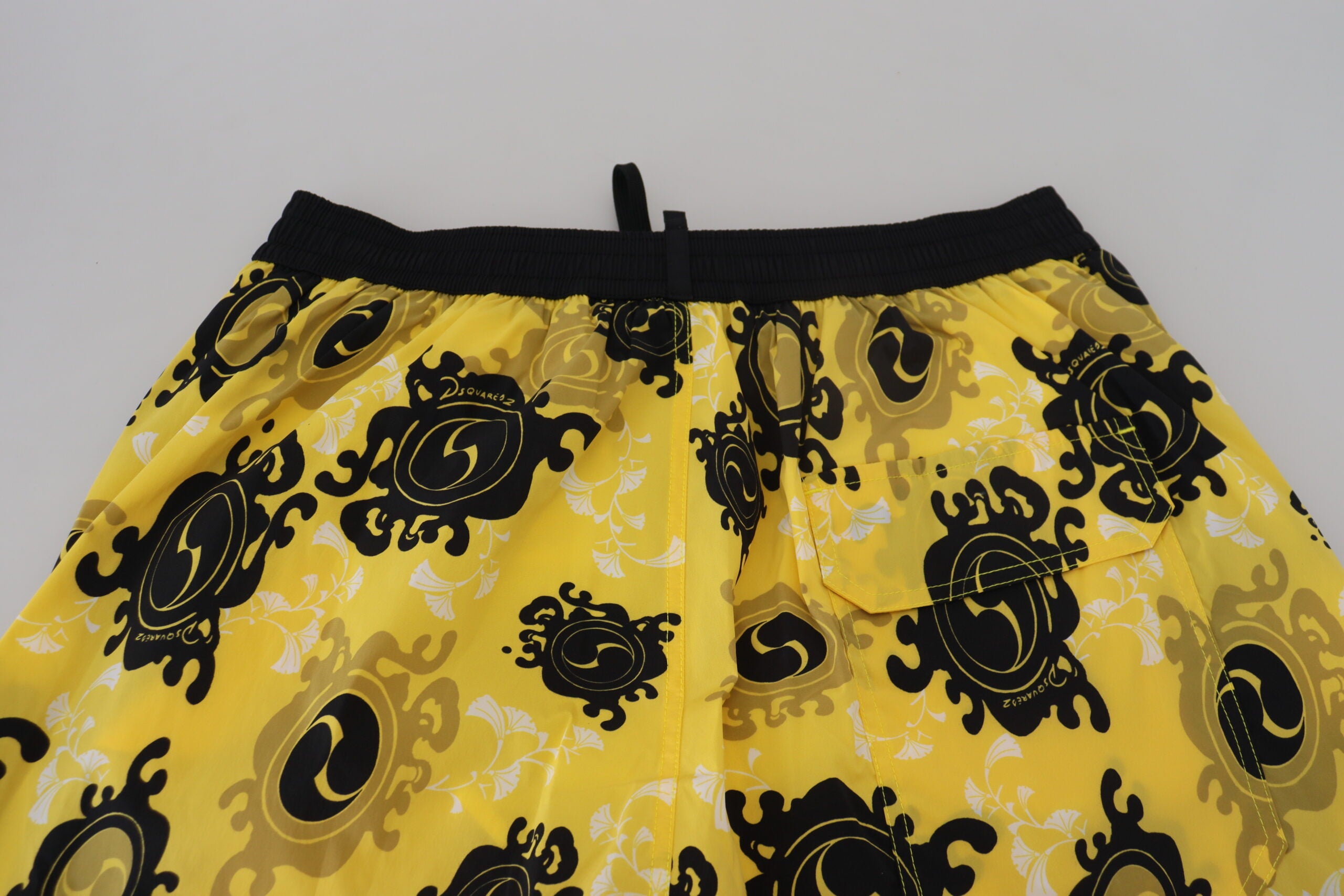 Dsquared² Sarı blok desenli deniz şortu boxer